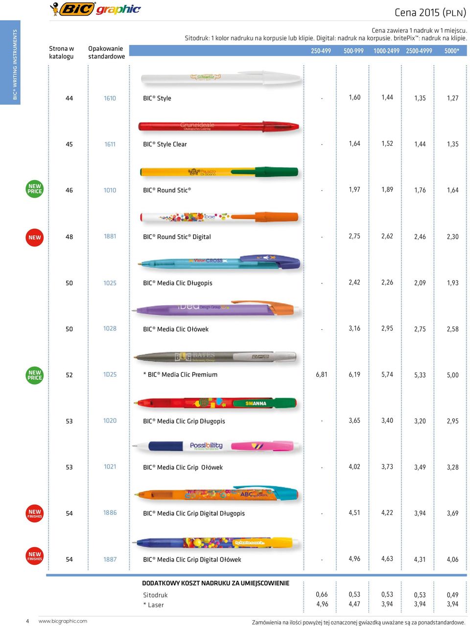 2,62 2,46 2,30 50 1025 BIC Media Clic Długopis - 2,42 2,26 2,09 1,93 50 1028 BIC Media Clic Ołówek - 3,16 2,95 2,75 2,58 PRICE 52 1D25 * BIC Media Clic Premium 6,81 6,19 5,74 5,33 5,00 53 1020 BIC