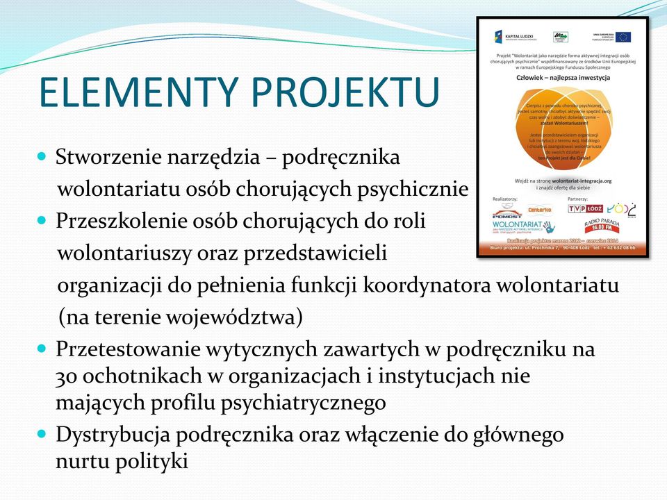 (na terenie województwa) Przetestowanie wytycznych zawartych w podręczniku na 30 ochotnikach w organizacjach i