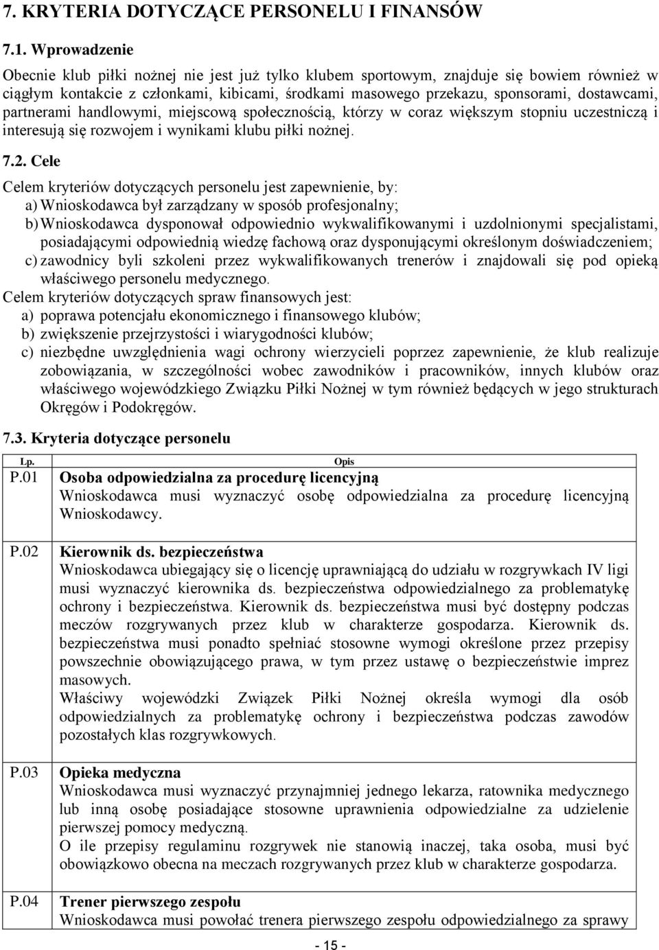 partnerami handlowymi, miejscową społecznością, którzy w coraz większym stopniu uczestniczą i interesują się rozwojem i wynikami klubu piłki nożnej. 7.2.