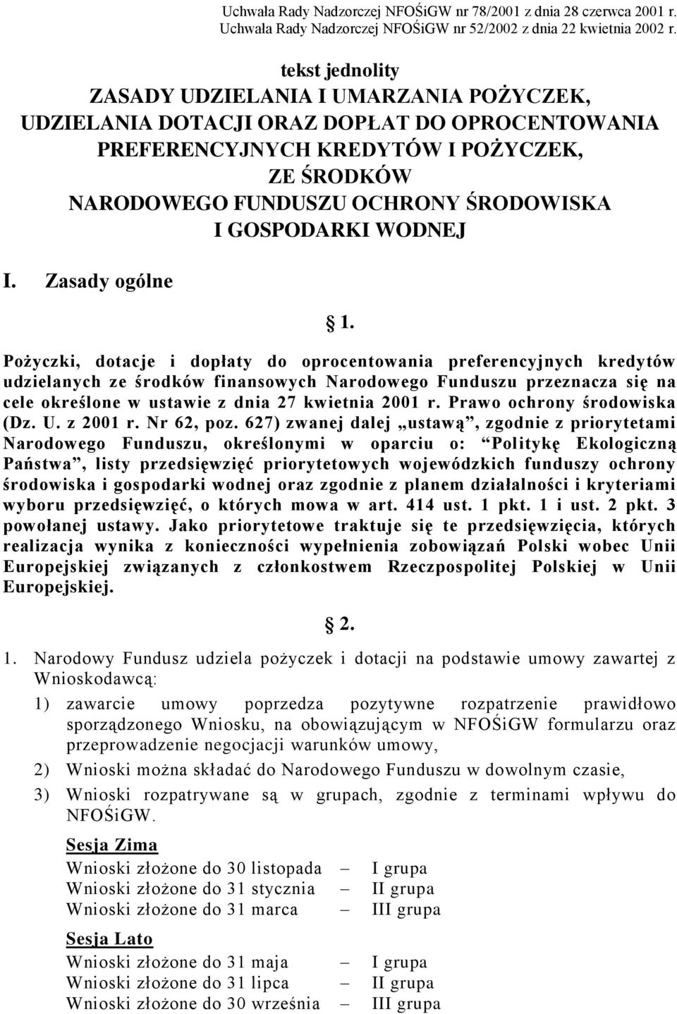 GOSPODARKI WODNEJ I. Zasady ogólne 1.