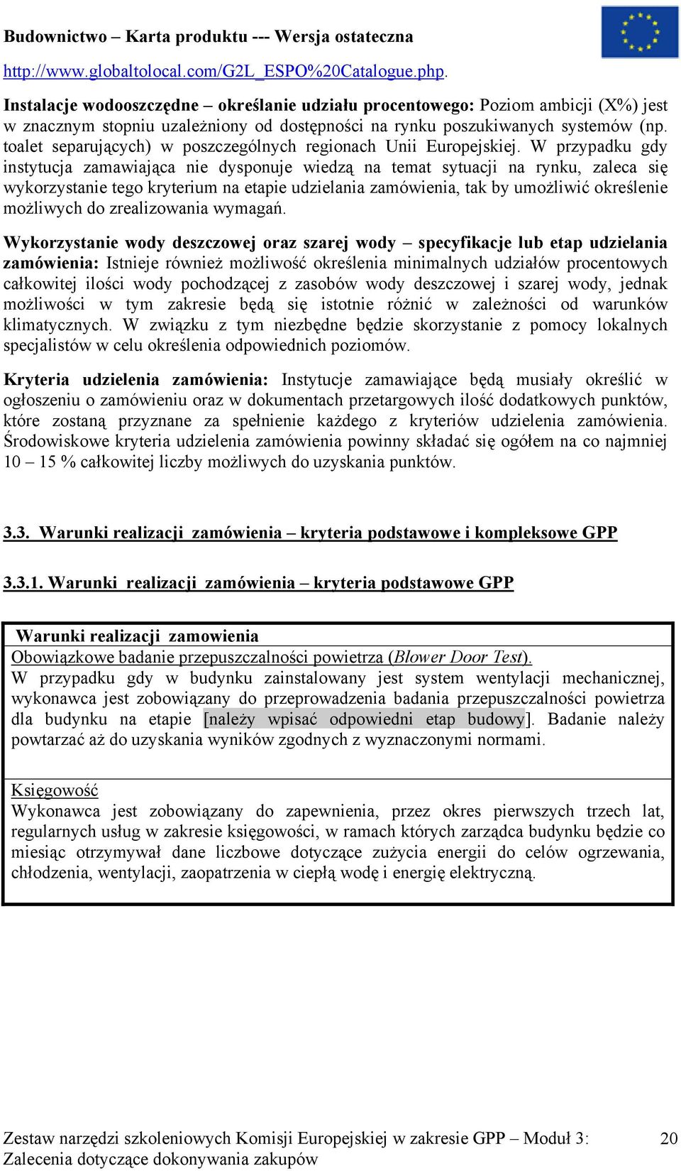 toalet separujących) w poszczególnych regionach Unii Europejskiej.