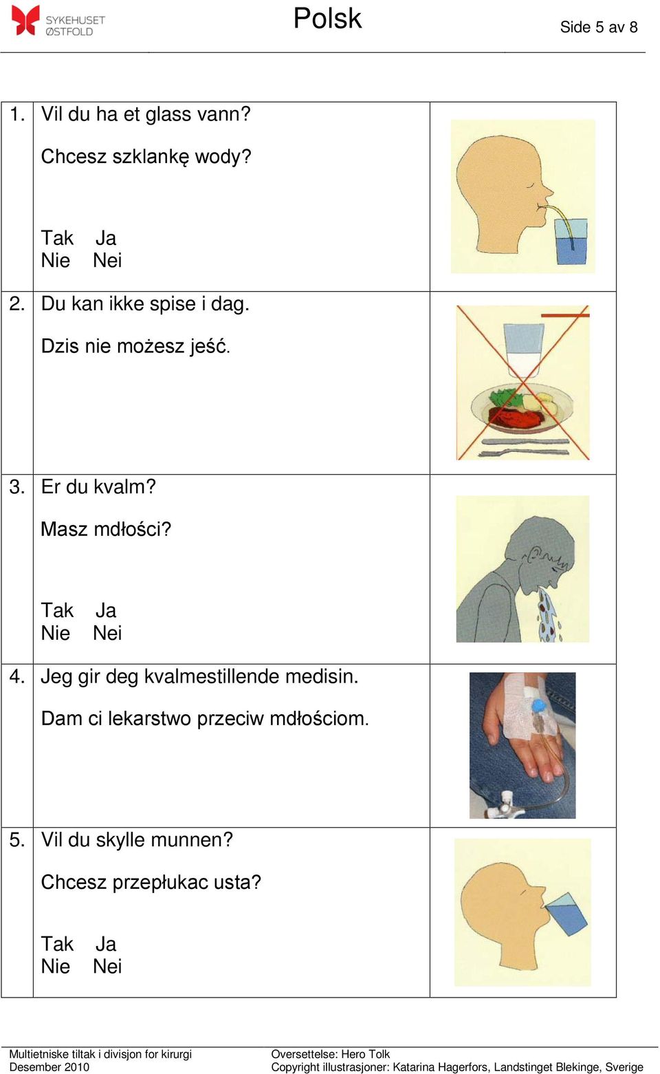 Masz mdłości? 4. Jeg gir deg kvalmestillende medisin.