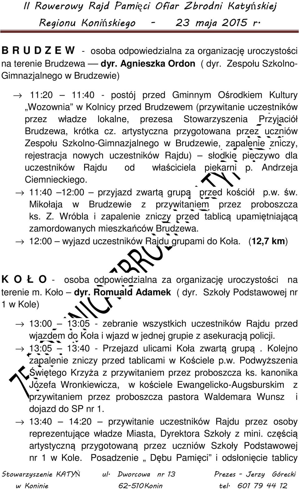 Stowarzyszenia Przyjaciół Brudzewa, krótka cz.