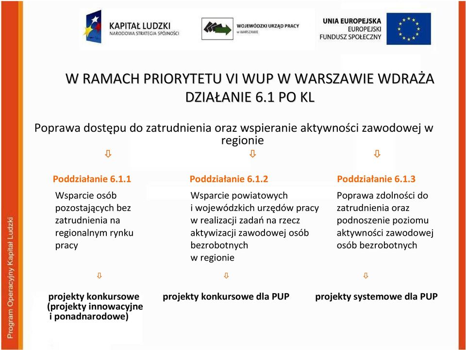 osób pozostających bez zatrudnienia na regionalnym rynku pracy Wsparcie powiatowych i wojewódzkich urzędów pracy w realizacji zadańna rzecz aktywizacji