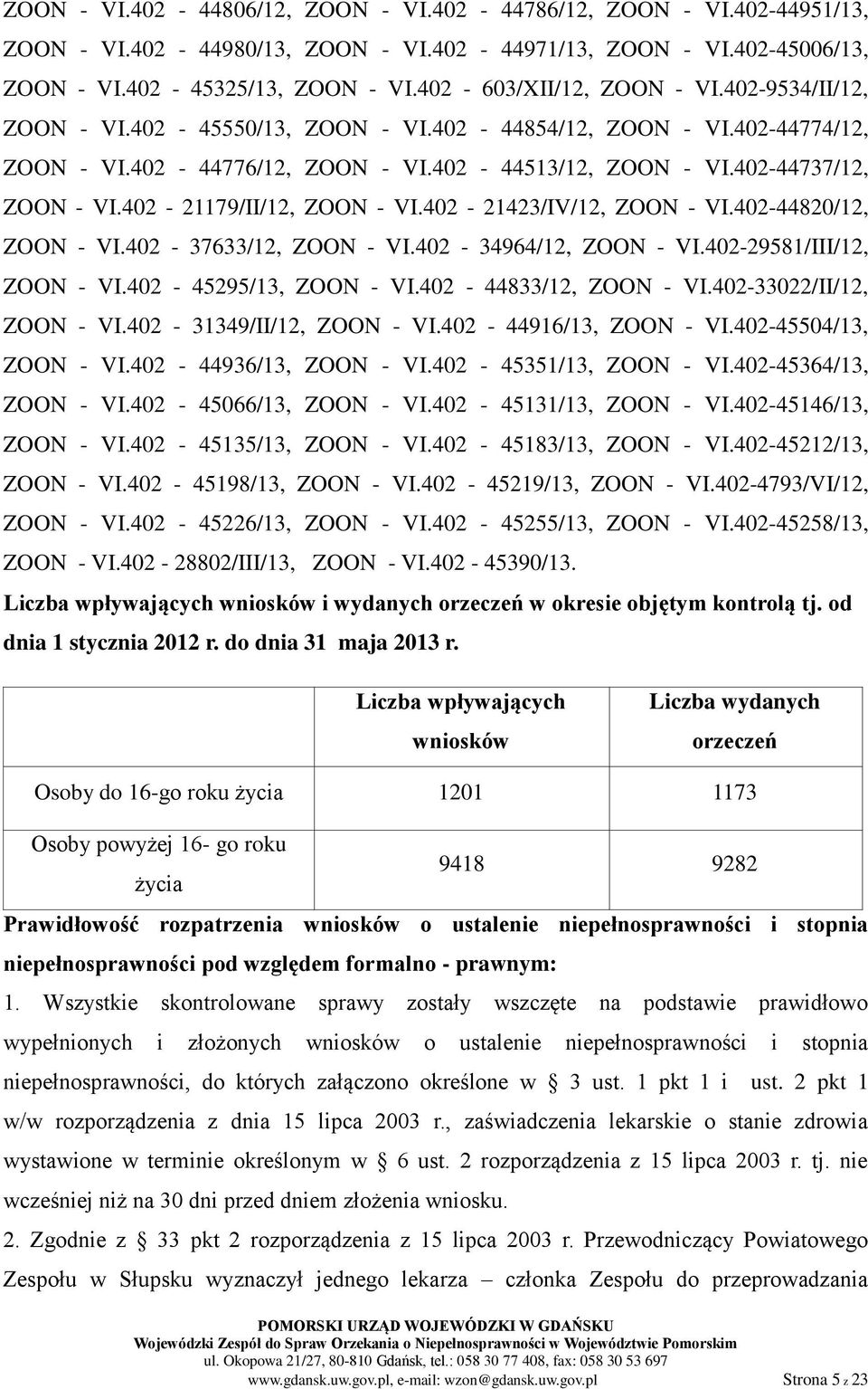 402-21179/II/12, ZOON - VI.402-21423/IV/12, ZOON - VI.402-44820/12, ZOON - VI.402-37633/12, ZOON - VI.402-34964/12, ZOON - VI.402-29581/III/12, ZOON - VI.402-45295/13, ZOON - VI.