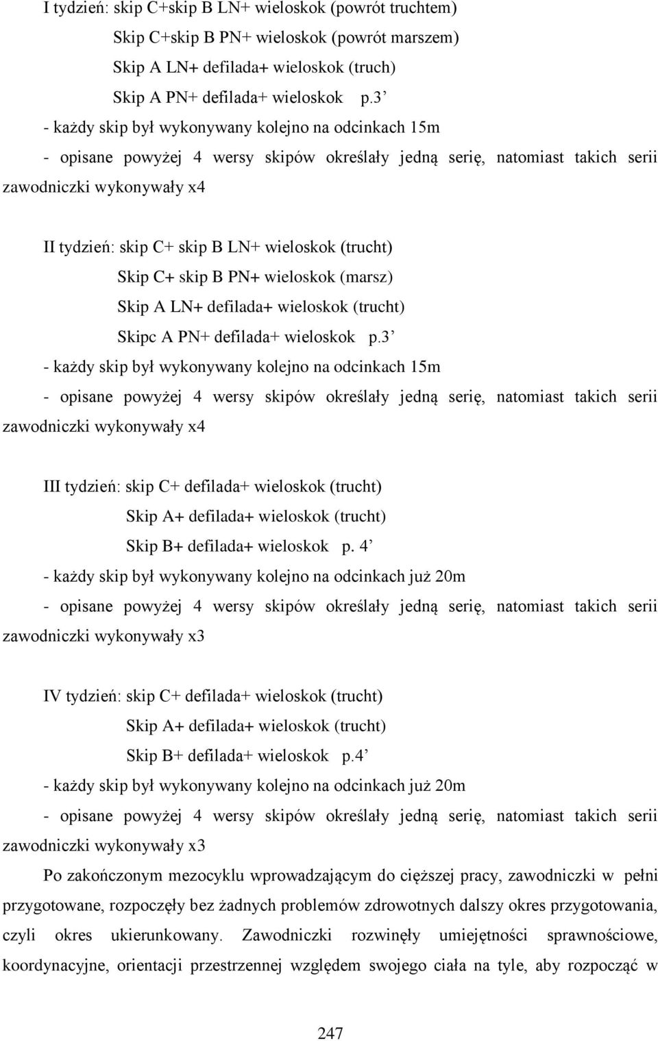 wieloskok (trucht) Skip C+ skip B PN+ wieloskok (marsz) Skip A LN+ defilada+ wieloskok (trucht) Skipc A PN+ defilada+ wieloskok p.