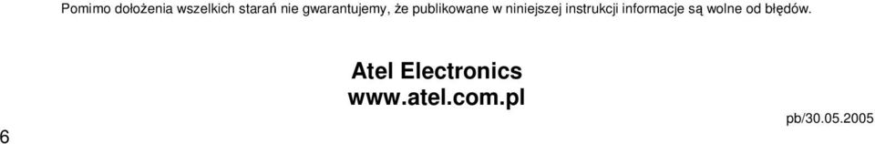 instrukcji informacje s wolne od błdów.