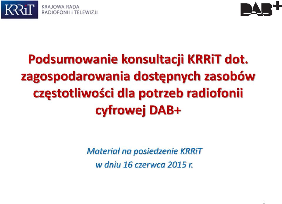 częstotliwości dla potrzeb radiofonii