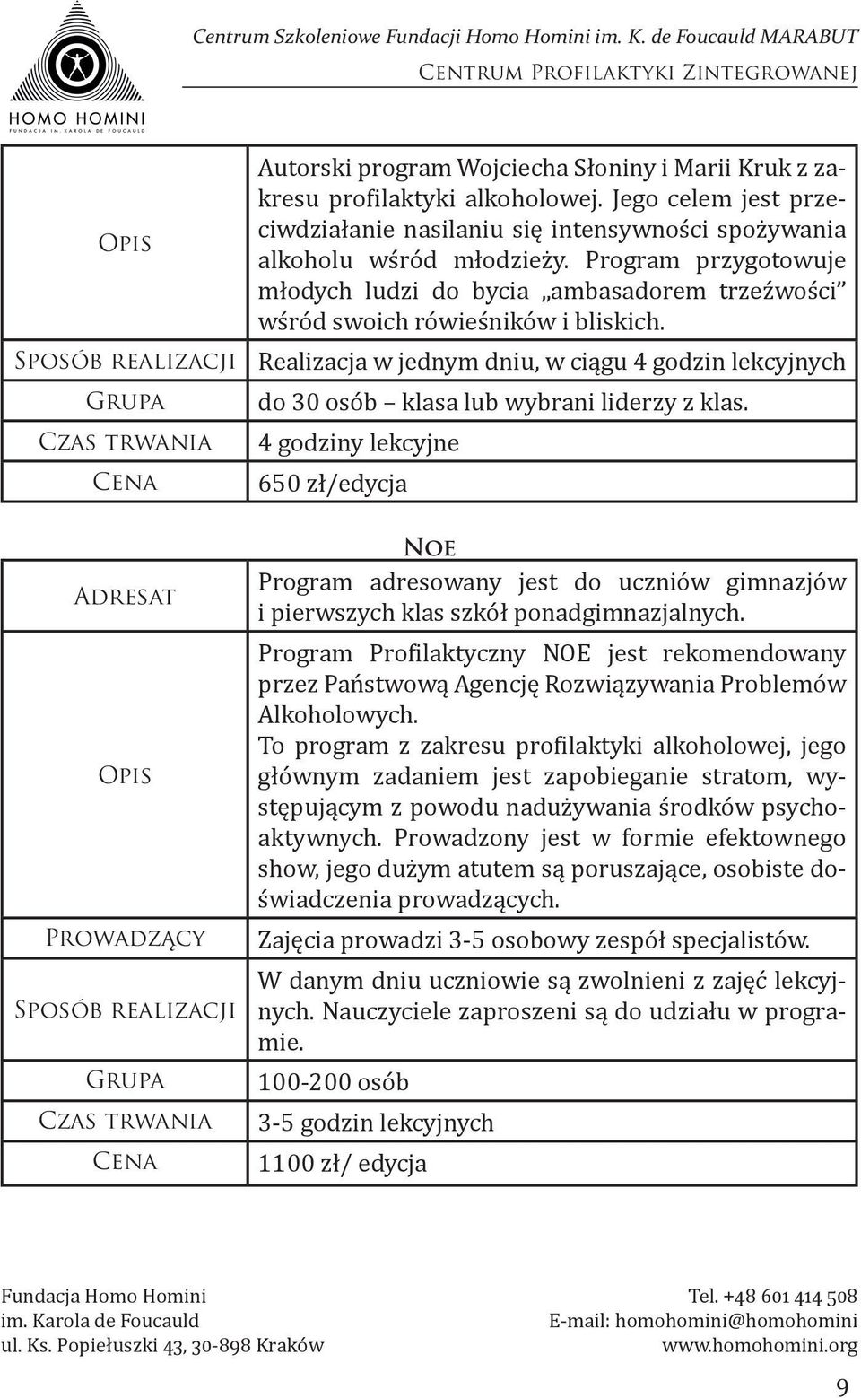 Program przygotowuje młodych ludzi do bycia ambasadorem trzeźwości wśród swoich rówieśników i bliskich.