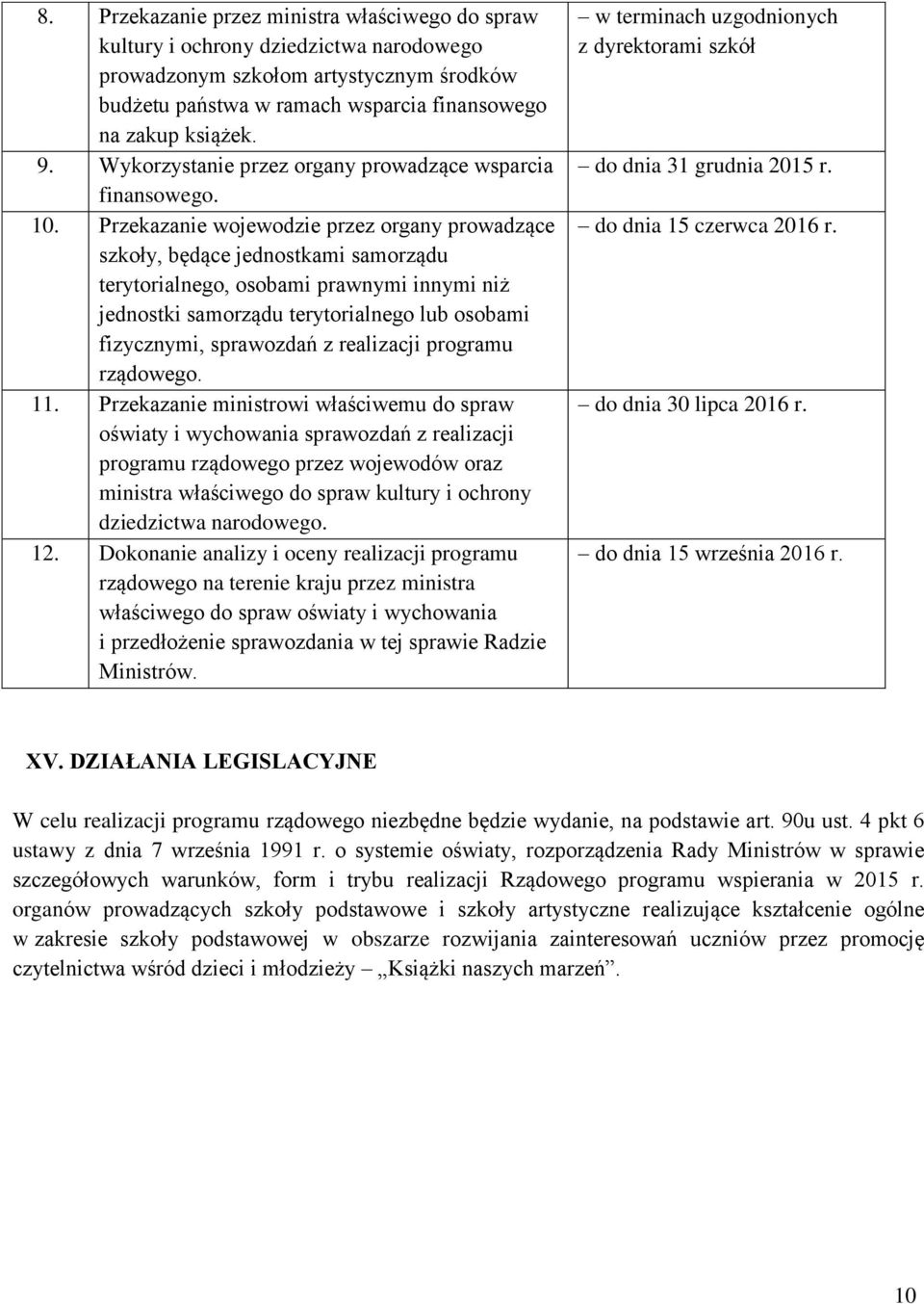 Przekazanie wojewodzie przez organy prowadzące szkoły, będące jednostkami samorządu terytorialnego, osobami prawnymi innymi niż jednostki samorządu terytorialnego lub osobami fizycznymi, sprawozdań z