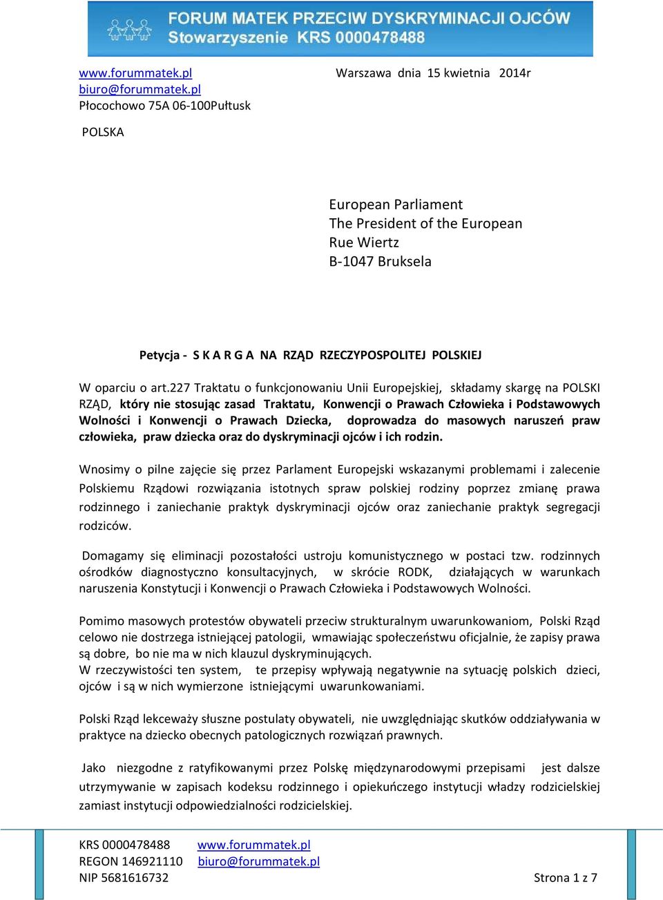 POLSKIEJ W oparciu o art.