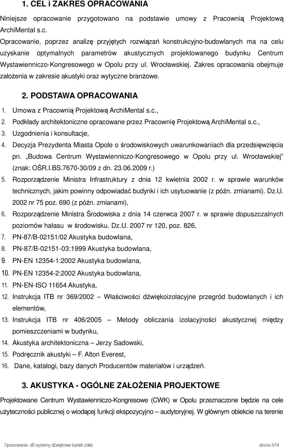 wnią Projektową Arch