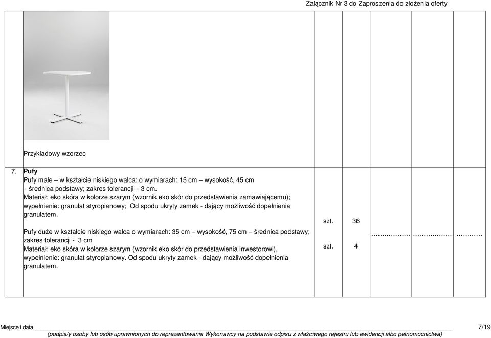 możliwość dopełnienia granulatem. szt.