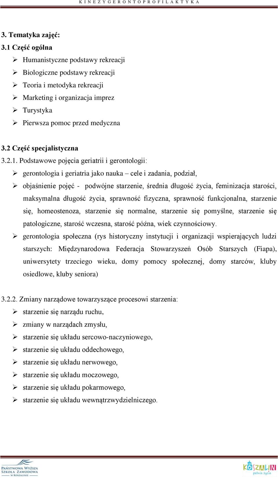 2 Część specjalistyczna 3.2.1.