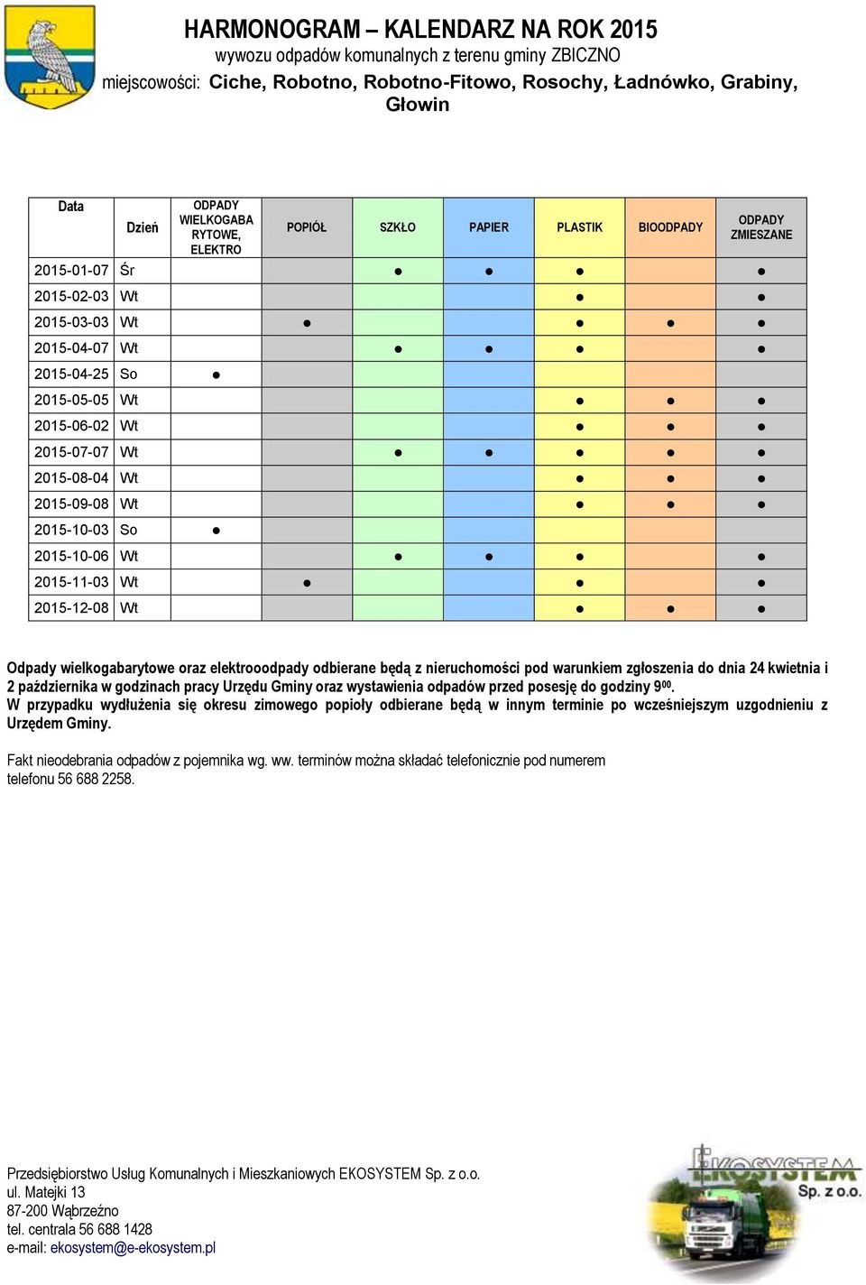 2015-07-07 Wt 2015-08-04 Wt 2015-09-08 Wt 2015-10-06 Wt 2015-11-03 Wt 2015-12-08 Wt Odpady