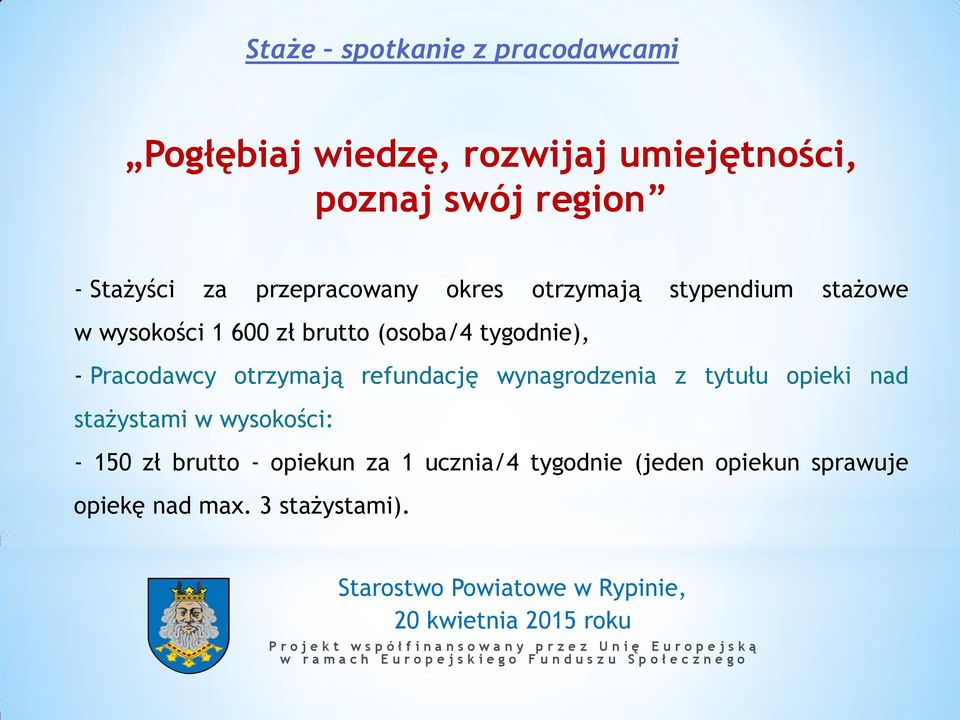 Pracodawcy otrzymają refundację wynagrodzenia z tytułu opieki nad stażystami w wysokości: -