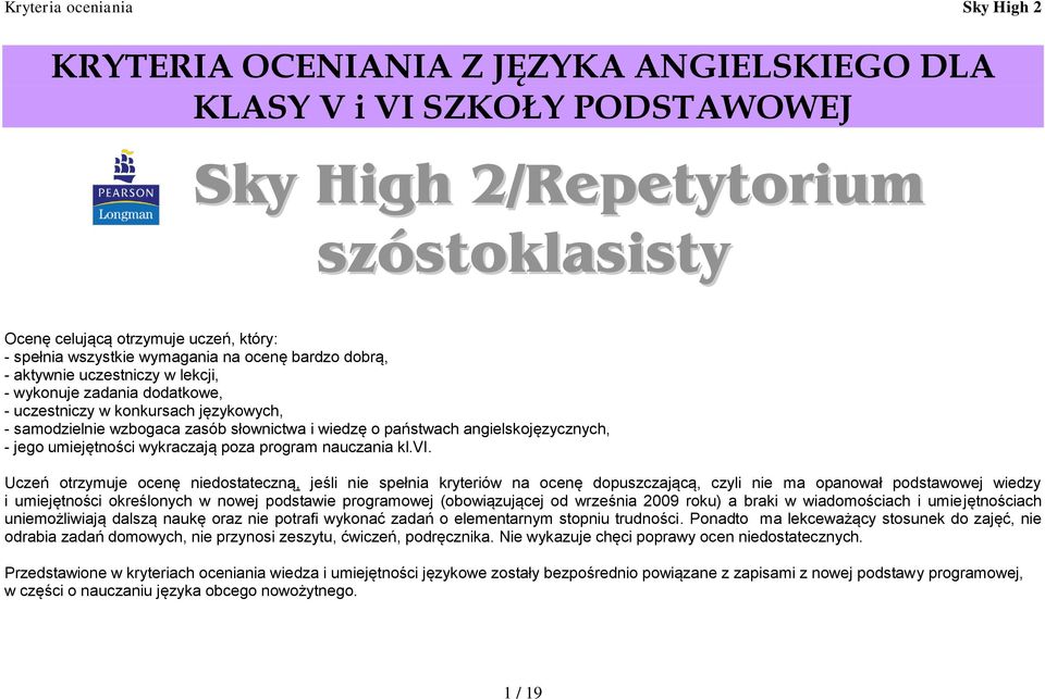 - jego umiejętności wykraczają poza program nauczania kl.vi.