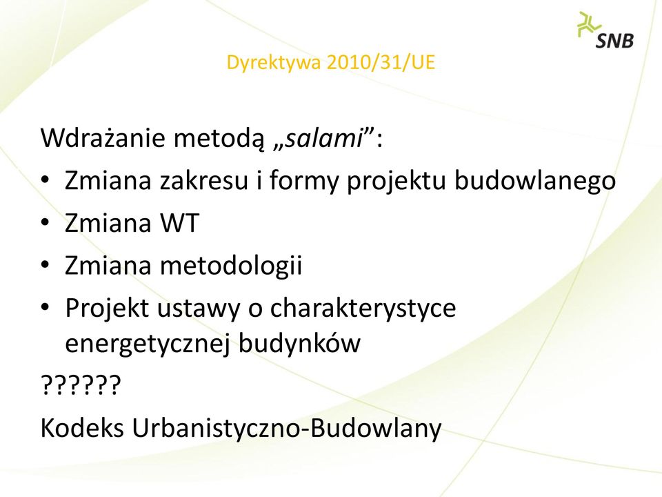 WT Zmiana metodologii Projekt ustawy o