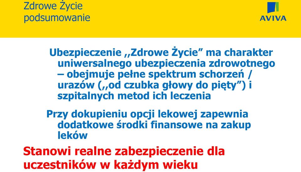 szpitalnych metod ich leczenia Przy dokupieniu opcji lekowej zapewnia dodatkowe