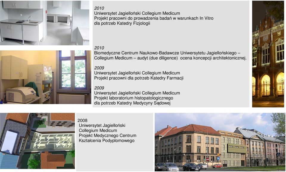 2009 Uniwersytet Jagielloński Collegium Medicum Projekt pracowni dla potrzeb Katedry Farmacji 2009 Uniwersytet Jagielloński Collegium Medicum Projekt