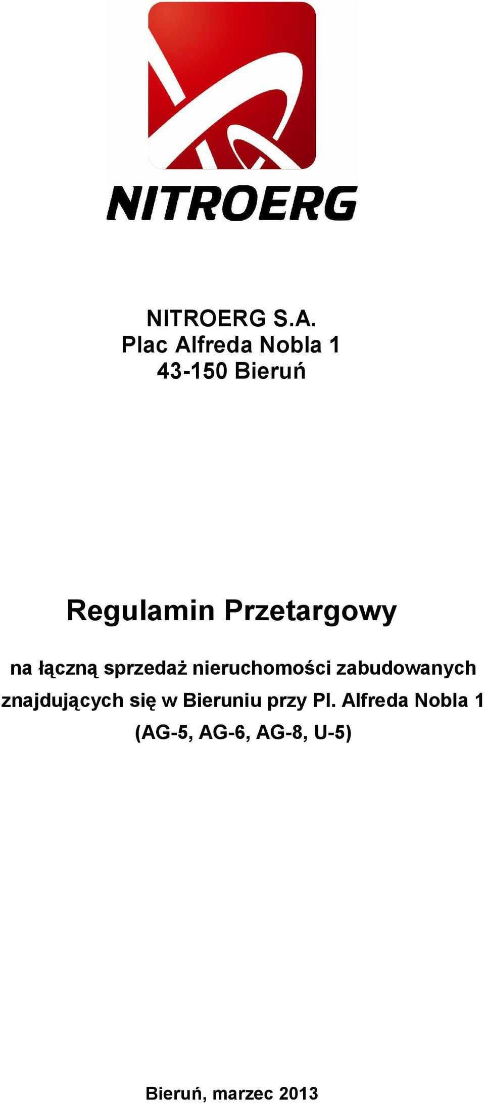 Przetargowy na łączną sprzedaż nieruchomości