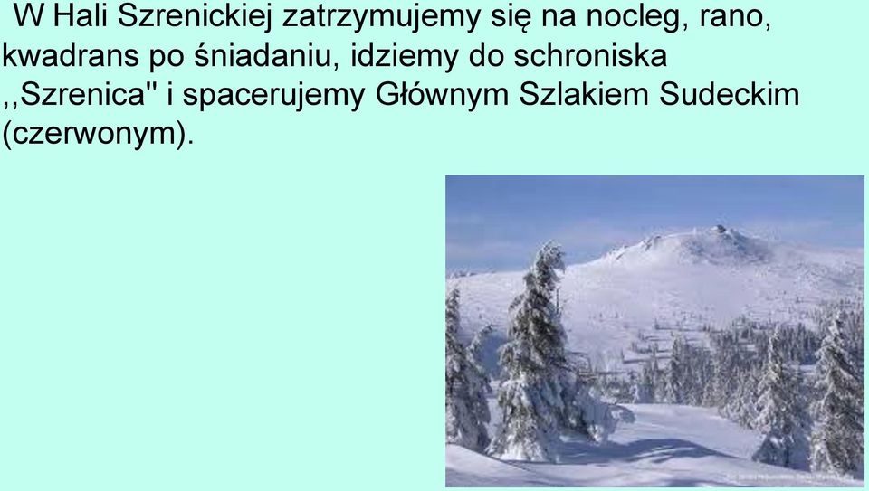 idziemy do schroniska,,szrenica'' i