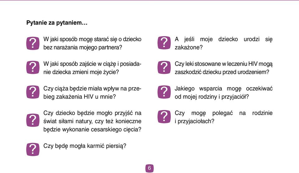 ? Czy ciąża będzie miała wpływ na przebieg zakażenia HIV u mnie?? Jakiego wsparcia mogę oczekiwać od mojej rodziny i przyjaciół?