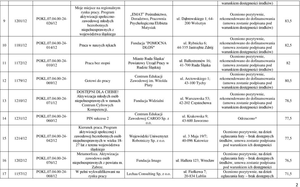 Aktywizacja młodych osób niepełnosprawnych w ramach Centrum Cyfrowych Kompetencji. PIN sukcesu 2 Kierunek praca.