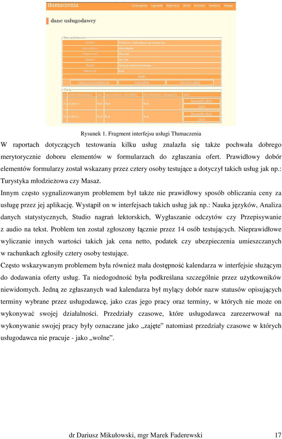 Innym często sygnalizowanym problemem był także nie prawidłowy sposób obliczania ceny za usługę przez jej aplikację. Wystąpił on w interfejsach takich usług jak np.