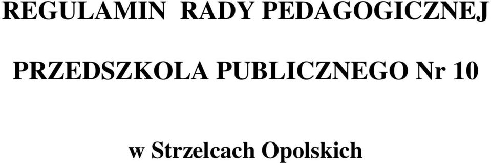 PRZEDSZKOLA