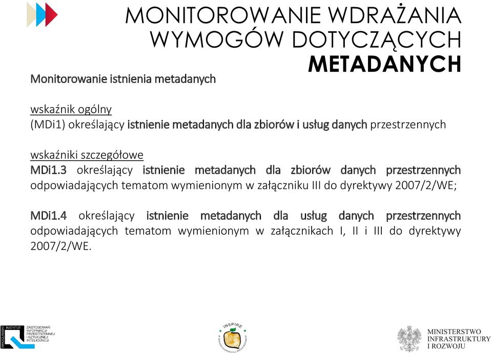 3 określający istnienie metadanych dla zbiorów danych przestrzennych odpowiadających tematom wymienionym w załączniku III do