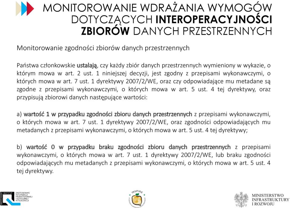 1 dyrektywy 2007/2/WE, oraz czy odpowiadające mu metadane są zgodne z przepisami wykonawczymi, o których mowa w art. 5 ust.