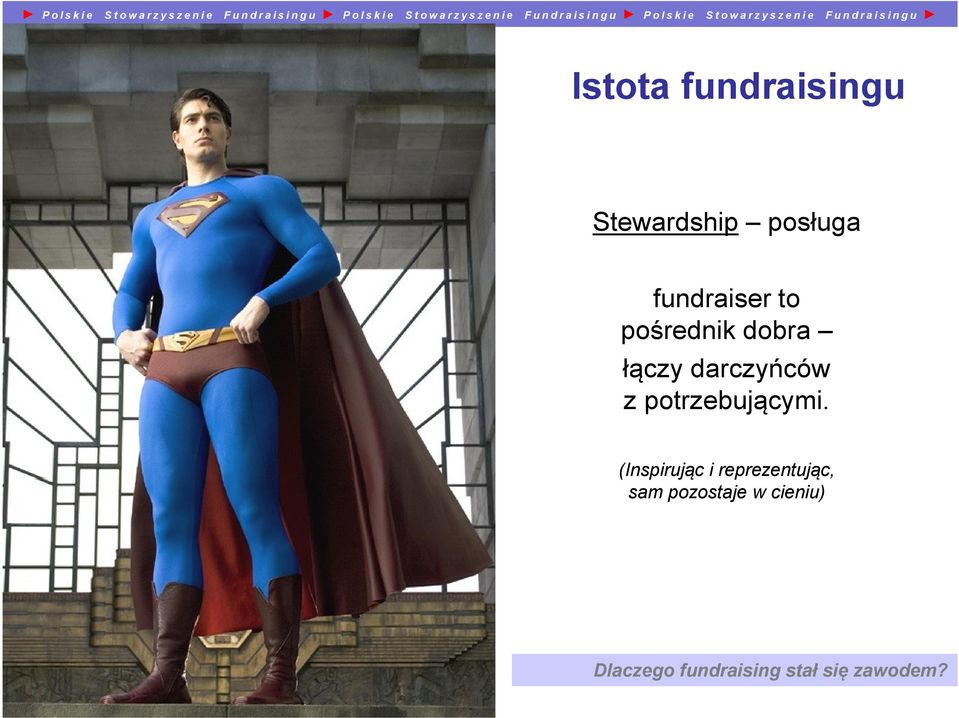 wt oa wr za yr zs yz se zne in e i e FFu un d r a i s i n g u P Istota fundraisingu Stewardship posługa fundraiser to pośrednik