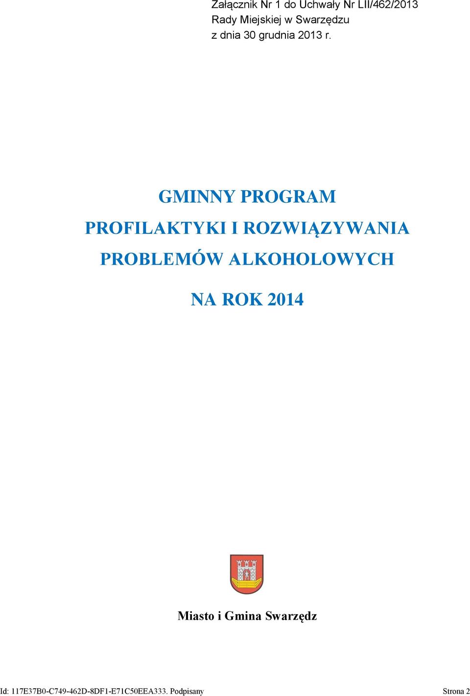 GMINNY PROGRAM PROFILAKTYKI I ROZWIĄZYWANIA PROBLEMÓW