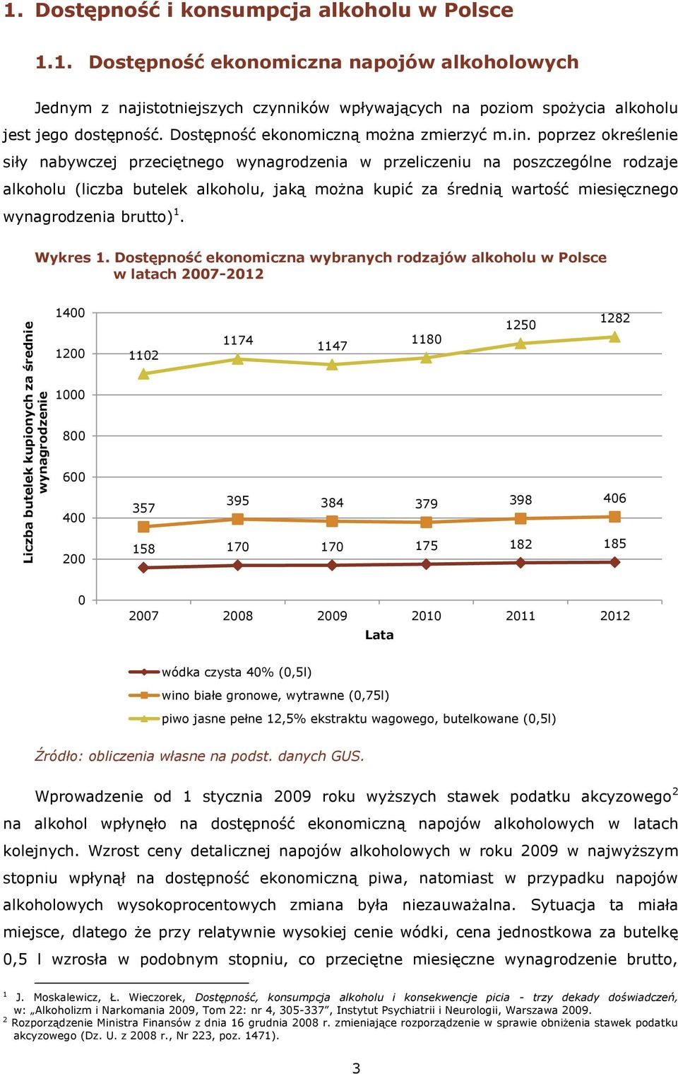 poprzez określenie siły nabywczej przeciętnego wynagrodzenia w przeliczeniu na poszczególne rodzaje alkoholu (liczba butelek alkoholu, jaką można kupić za średnią wartość miesięcznego wynagrodzenia