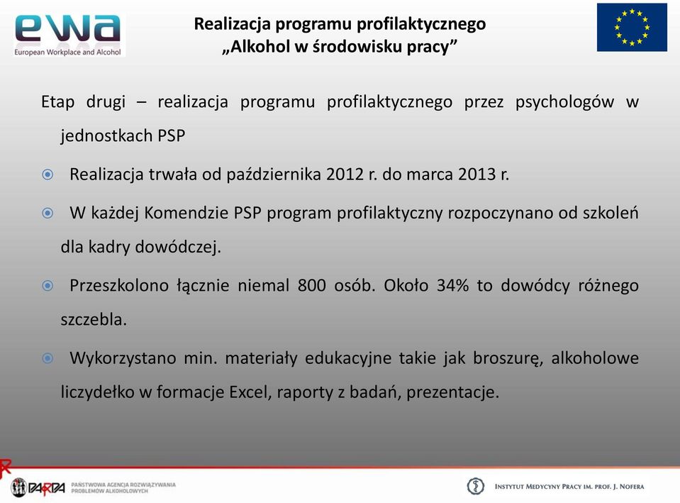 W każdej Komendzie PSP program profilaktyczny rozpoczynano od szkoleń dla kadry dowódczej.