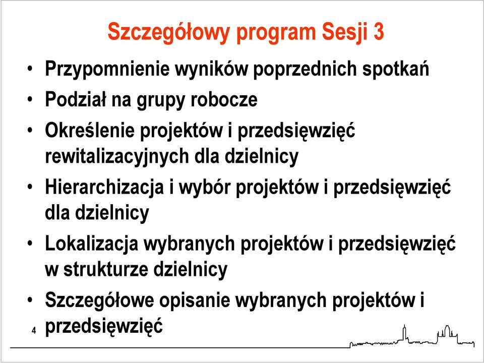 Hierarchizacja i wybór projektów i przedsięwzięć dla dzielnicy Lokalizacja wybranych