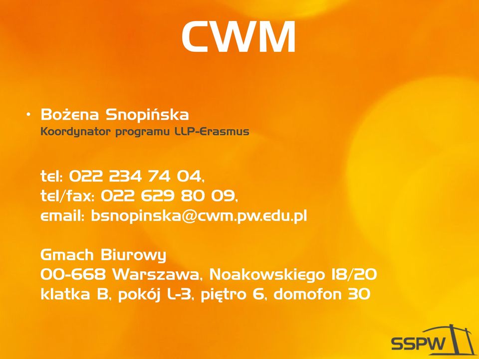 bsnopinska@cwm.pw.edu.