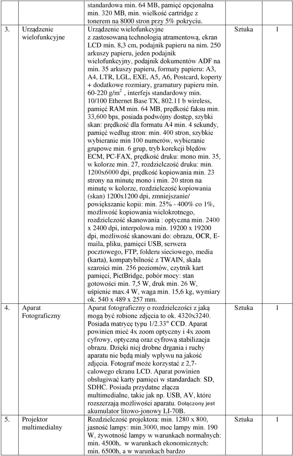 35 arkuszy papieru, formaty papieru: A3, A4, LTR, LGL, EXE, A5, A6, Postcard, koperty + dodatkowe rozmiary, gramatury papieru min. 60-220 g/m 2, interfejs standardowy min.