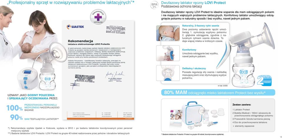 Naturalny, 2-fazowy rytm ssania Dwa poziomy ustawienia rączki umożliwiają 1. symulację wypływu pokarmu 2. głębokie odciąganie, zgodnie z naturalnym rytmem ssania dziecka.