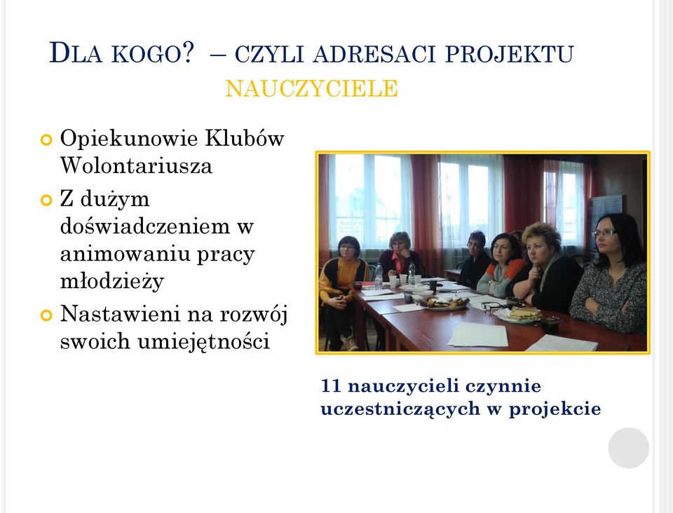 Wolontariusza Z dużym doświadczeniem w animowaniu pracy