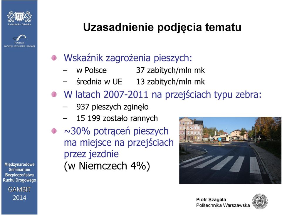 przejściach typu zebra: 937 pieszych zginęło 15 199 zostało rannych ~30%