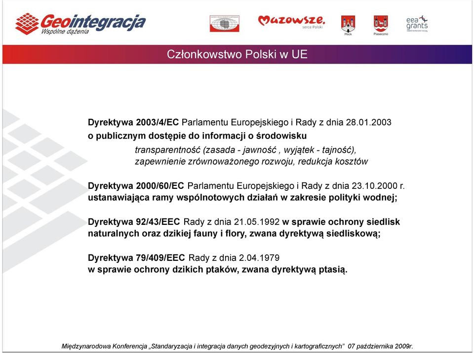 kosztów Dyrektywa 2000/60/EC Parlamentu Europejskiego i Rady z dnia 23.10.2000 r.