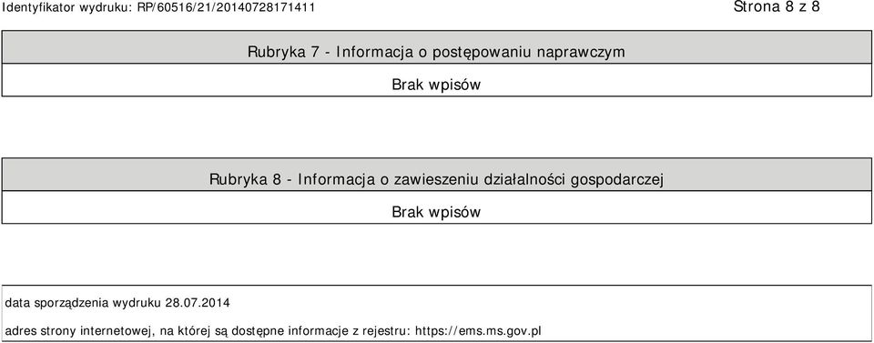 data sporządzenia wydruku 28.07.