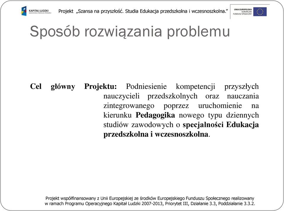 zintegrowanego poprzez uruchomienie na kierunku Pedagogika nowego typu