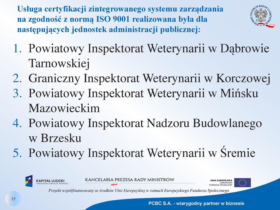 Powiatowy Inspektorat Weterynarii w Dąbrowie Tarnowskiej 2.