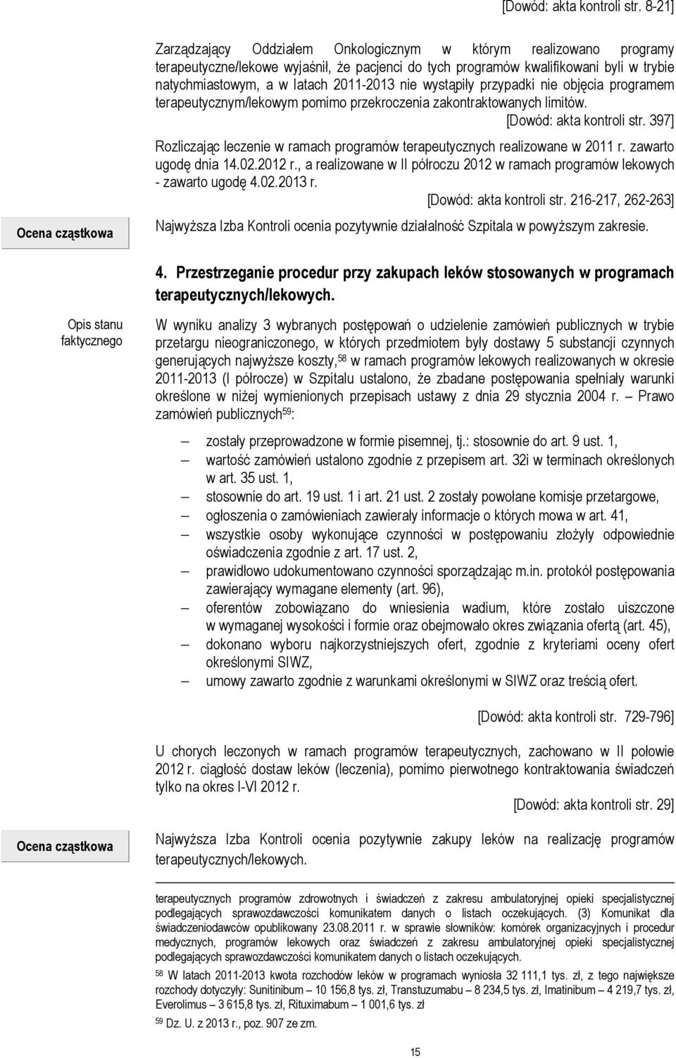 latach 2011-2013 nie wystąpiły przypadki nie objęcia programem terapeutycznym/lekowym pomimo przekroczenia zakontraktowanych limitów.