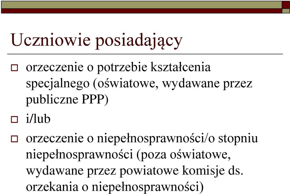 orzeczenie o niepełnosprawności/o stopniu niepełnosprawności