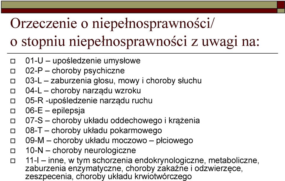 oddechowego i krążenia 08-T choroby układu pokarmowego 09-M choroby układu moczowo płciowego 10-N choroby neurologiczne 11-I inne, w tym