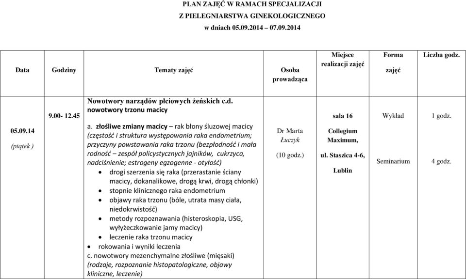 złośliwe zmiany macicy rak błony śluzowej macicy (częstość i struktura występowania raka endometrium; przyczyny powstawania raka trzonu (bezpłodność i mała rodność zespół policystycznych jajników,